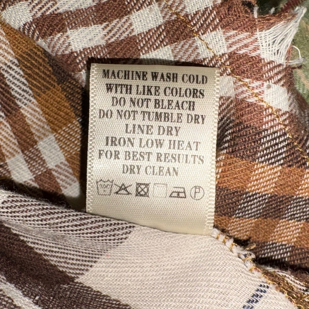 Loveriche Patchwork Plaid Button-Down Shirt Raw H… - image 7